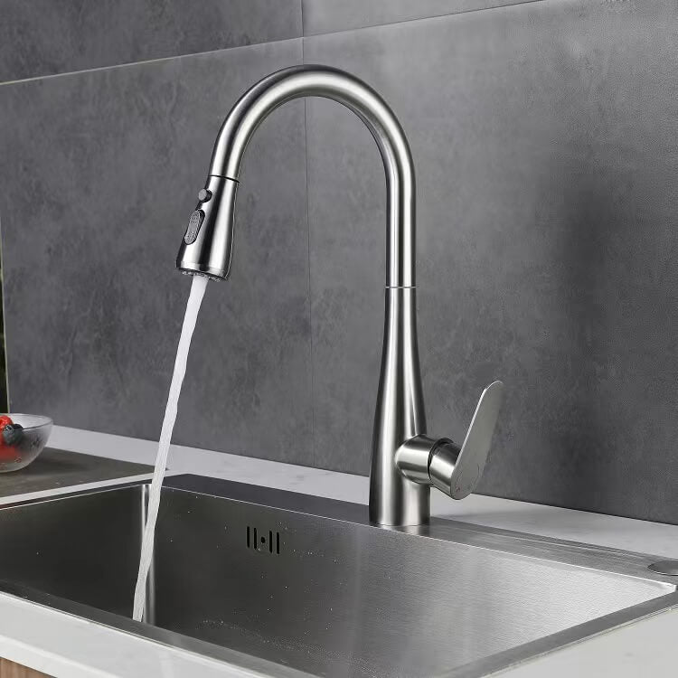 Homelody Matt 360 ° Drehung Wasserhahn Küche verlängern ausziehbar Küchenarmatur mit Brause Edelstahl Mischbatterie Küche