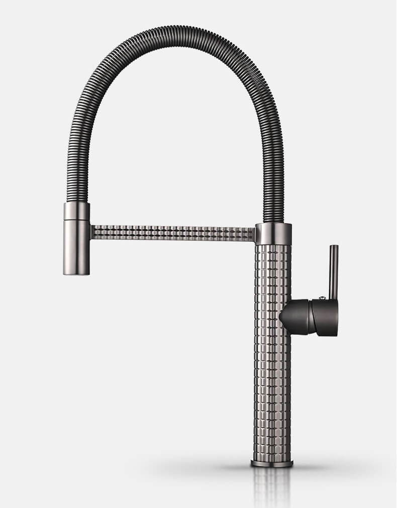 Homelody ausziehbare Feder Design Einhand küchenamatur 360 ° drehbar für Doppelwaschbecken