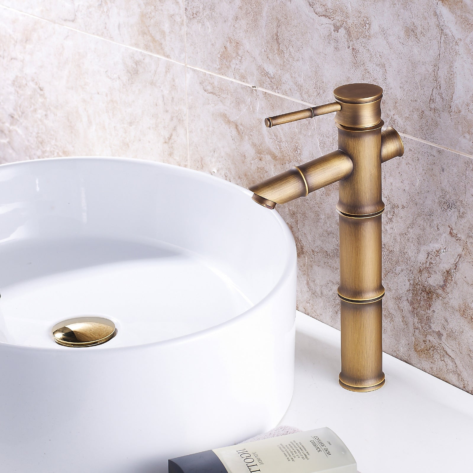 Homelody Luxuriös Retro Hohe Wasserhahn Bad Einhebel Mischbatterie Waschbeckenarmatur für Badzimmer