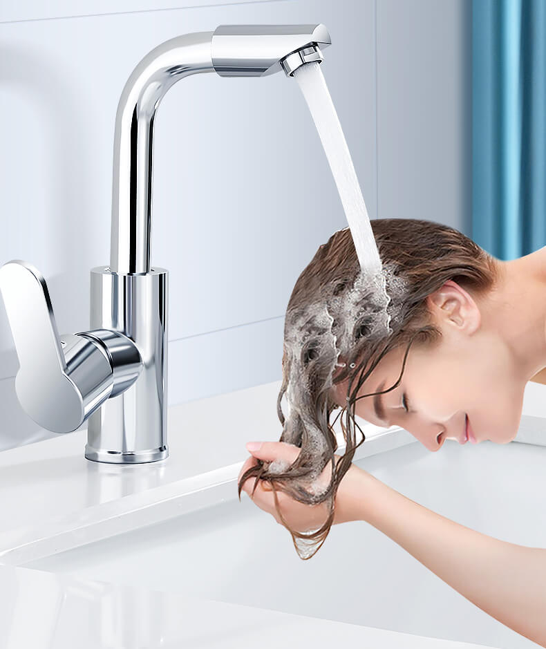 Homelody 360 ° drehbarer waschbecken armatur bad Einhebel Badarmatur Chrom Messing für Badezimmer