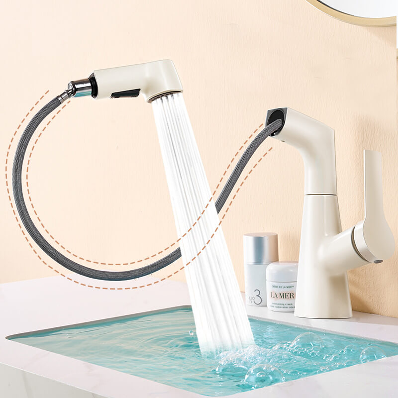 2 Strahlarten Waschtisch Ausziehbar Brause Wasserhahn Bad mit dusche Pause Taste Hebbarer Waschtischarmatur mit brause