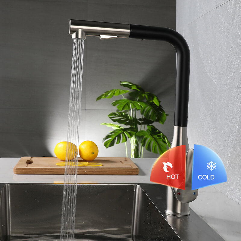 Homelody 360 ° Drehung Wasserhahn Küche ausziehbar Küchenarmatur mit Brause Edelstahl Mischbatterie Küche