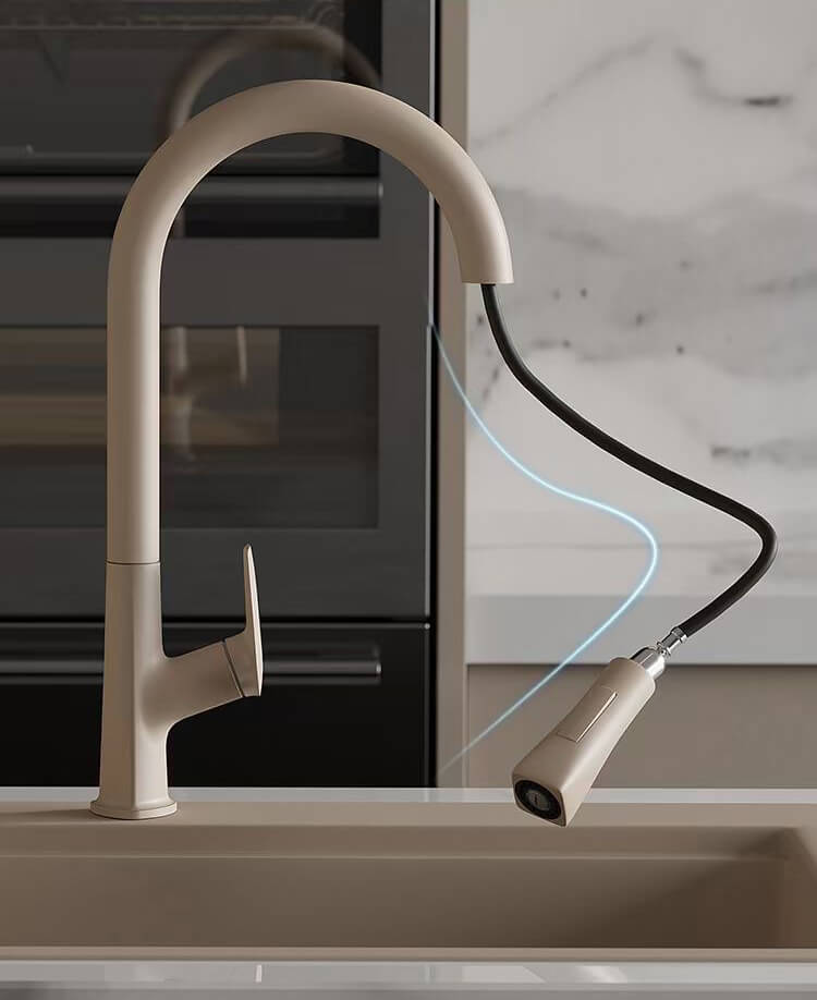 Homelody 360 ° Drehung Wasserhahn Küche ausziehbar mit 2 Modus Küchenarmatur mit Brause Küche Messing