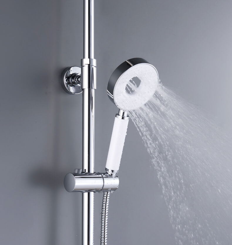Homelody 40°C Thermostat Regendusche mit 90° drehbar Wasserfall Badewannenarmatur Thermostat Duscharmatur für Bad/Badewanne