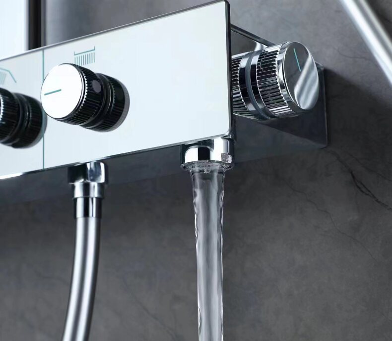 Homelody 40℃ Thermostat-Duschsäule mit Badewannenmischer für das Badezimmer 3 Funktionen
