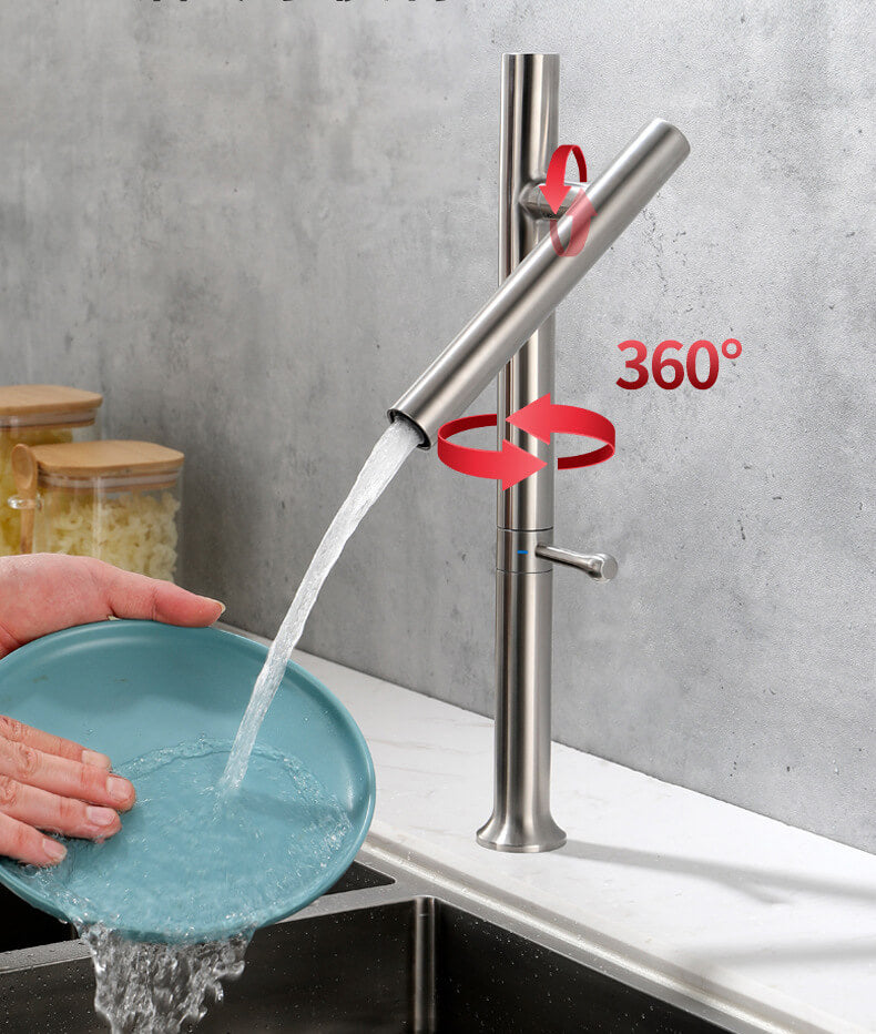 AiHom Wasserarmatur Küchen Schwenkbar 360° drehbar Wasserhahn Armatur Küchenspüle Einhandmischer faltbarer Mischbatterie Küche