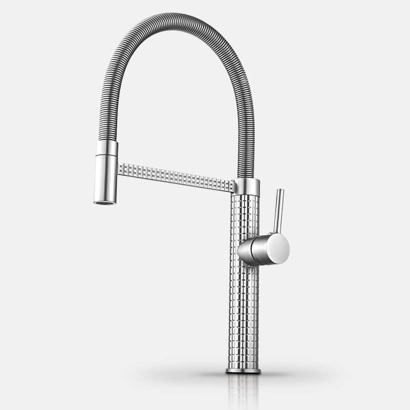 Homelody ausziehbare Feder Design Einhand küchenamatur 360 ° drehbar für Doppelwaschbecken