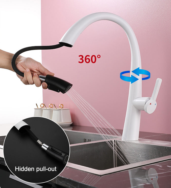 Homelody 360 ° Drehung Wasserhahn Küche Versteckt ausziehbar Küchenarmatur mit Brause Mischbatterie Küche
