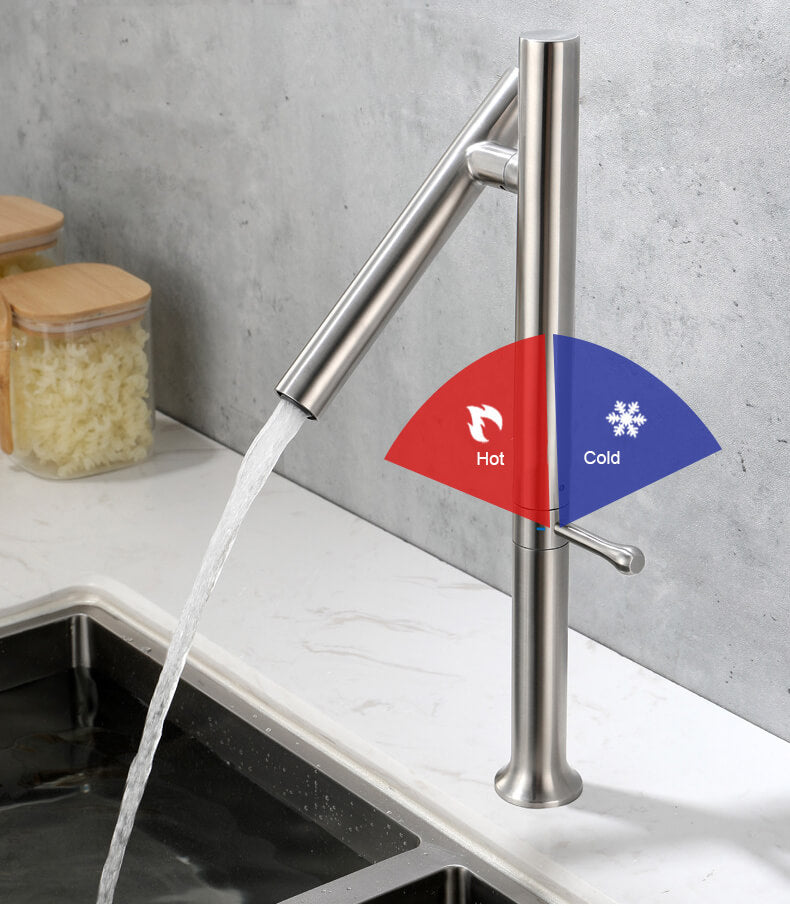 AiHom Wasserarmatur Küchen Schwenkbar 360° drehbar Wasserhahn Armatur Küchenspüle Einhandmischer faltbarer Mischbatterie Küche