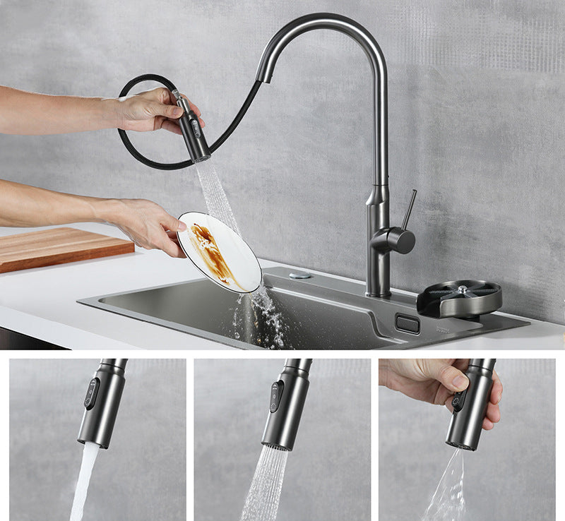 Homelody 360 ° Drehung Wasserhahn Küche ausziehbar mit 2 Modus Brause Edelstahl Mischbatterie Küche