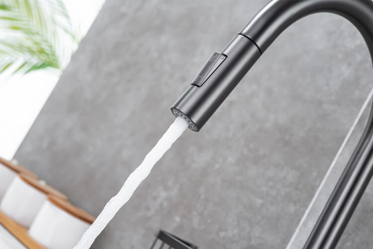 Homelody Messing 360 ° Drehung Wasserhahn Küche ausziehbar Küchenarmatur mit Brause Edelstahl Mischbatterie und Lagerregale